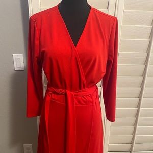 NWOT Ann Taylor Red Wrap Dress